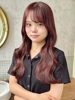 アモレット(amoretto)&nbsp;顔周りカット 髪質改善 レイヤーカット ピンクブラウン 20代