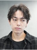 メンズパーマルーズパーマシャドウパーマッシュウルフゆるめ