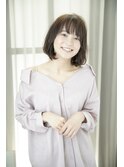 切りっぱなしボブ/エアリーロング/美髪/ピンクブラウン/秋葉原