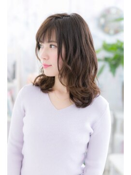 ミック ヘアアンドビューティー 大山店(miq  Hair&Beauty) 大人かわいい…MIXカールの無造作セミディa
