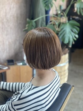 ヘアーインディーズ(HAIR...inD's) 顎ラインボブ×プラチナベージュ