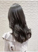 ホワイトグレージュ/ミニウルフ/デジタルパーマチェリーブラウン