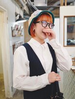 ロア ヘアーコーディネート 四条烏丸店(LoRE hair coordinate)&nbsp;オレンジカラー×ボブ／リオン