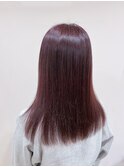 ロングスタイル　ストレートヘア　ピンクパープル
