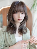 20代30代大人かわいい前髪/小顔レイヤーカット/サラツヤ髪