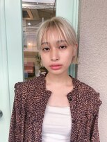 スーハ 恵比寿(SUUHA)&nbsp;シースルー前髪ワンレンボブ／ホワイトブリーチハイトーンカラー