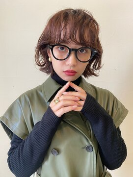 アクアオモテサンドウ(ACQUA omotesando) △癖毛風ボブパーマデジタルパーマミディアムパーマベージュ