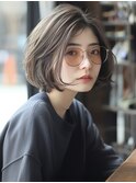 ☆オリーブグレーココアベージュ小顔クラゲヘアー/黒髪/髪質改善