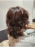 ミディアムウルフーパーマ