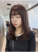 ミニウルフレイヤーカット顔周り前髪韓国ミディアムロング/横浜