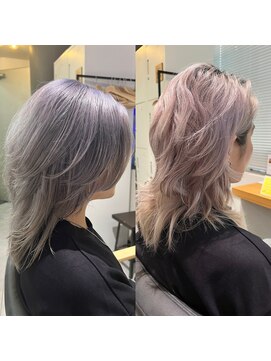ミエル ヘア 新宿(miel hair) ホワイトグレージュ/ウルフヘア【新宿】