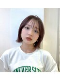 マロンベージュ/オリーブグレー/ブリーチなし/ボブ/小顔札幌