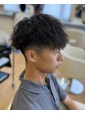 縦落ちツイストパーマ
