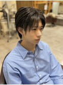センターパートソフトツイストパーマメッシュマッシュウルフ