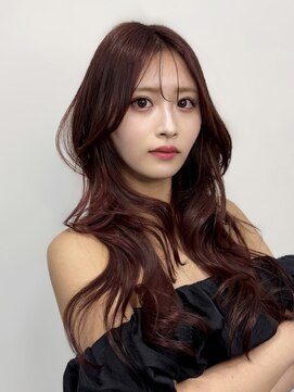 フォワード巻き/レイヤーカット_くびれヘアアプリコットオレンジ