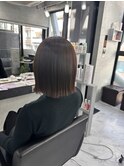 肩上ボブ大人可愛いボブひし形ボブアッシュベージュ
