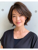 ハピネスフィール 宇治店(Happiness FEEL)&nbsp;ミセスシースルーバンク外ハネショートナチュラルショート
