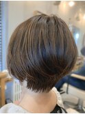 大人かわいい★小顔丸みショート★グレーベージュ★センター北