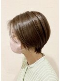 大人かわいい丸みボブペールベージュ【稲毛】