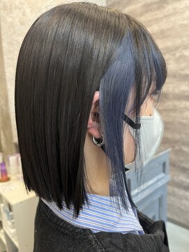 ヘアー ブランコ(hair Blanco) インナーカラー、ブルー