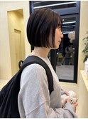 透明感カラーケアカラーブリーチなしカラーボブ