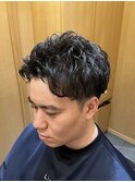 形状記憶パーマ×ツーブロックショート