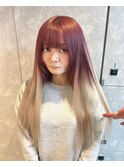 10代20代ルーツカラープルエクピンクホワイトカラーブリーチ