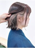 say.インナーカラーイヤリングカラーハイトーンカラーミニボブ