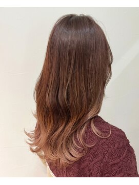 ハウリーヘアアンドスパ(HAURY hair&spa) グラデーションカラー×ピンクミルクティー