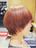 20代30代大人可愛い★小顔ショートカットオレンジベージュ