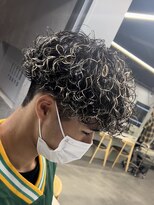 メンズ波巻きスパイラルパーマツイストパーマプードルパーマ