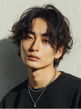 ルービック 奈良(Rubik's) メンズカットスパイラルパーマ波巻きセンターパート.7