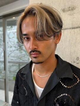 サンクプロジェクト(cinq PROJECT) メンズブリーチカラーミルクティーベージュカラーダブルカラー