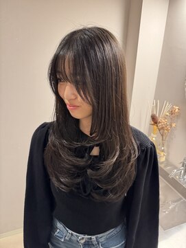 チャプター 問屋町(chapter) 透明感ケアオリーブブラウンベージュカラー顔まわりレイヤー韓国