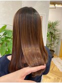 〇黒髪 縮毛矯正 髪質改善 オリーブベージュ アッシュベージュ