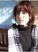 〔people〕外国人風ざっくり前髪とカールなマッシュボブ