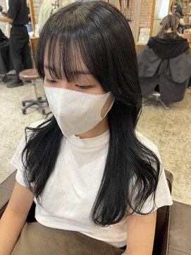 シェノン 西梅田(CHAINON) レイヤーカット/アッシュ/前髪パーマ/アッシュブラック