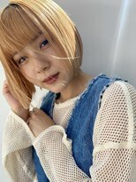 ソルトウォーター(SALT WATER) オレンジベージュ　ミニボブ　モードヘア　ワンレン　小顔