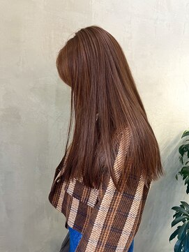 ロンドエニカ 大宮(Lond enika) 韓国レイヤーブリーチなしダブルカラーオレンジブラウン[大宮]