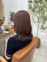 ティエル(TieLu) ミディアムレイヤー×ピンクグレージュ×外国人風