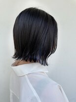 ヘアーメイクパウダー 天王寺寺田町店(Hair make powder)&nbsp;小顔外ハネミディアムブルー20代30代40代くびれミディ韓国ヘア