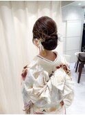 振袖ヘアアレンジタイトシニヨン