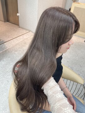 リリー(Lilley) くすみベージュ×姫カットレイヤー×韓国風巻き【ayana】