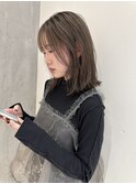 YOKE 顔周りレイヤー外ハネボブミルクティーグレーベージュ
