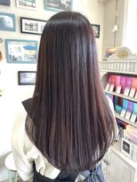 エルデ ナインズ ヘアー スタンド 川口店(elde 9's HAIR STAND)&nbsp;ピンクベージュorインナーグレージュの厚めバング大人ヘア