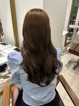 フォルテ 表参道店(FORTE) くびれヘア/アプリコットオレンジ/ハイライトカラー/髪質改善