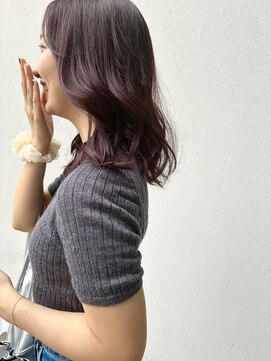 ミーゴ(m i g o) ミディアムウェーブ×ピンクカラー