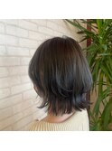 くびレイヤー艶カラーカーキベージュブラウンミニウルフ