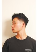 サイドパートショートセミウェットワイルドツーブロックテクノ47