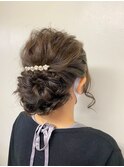 編み込みアップスタイル♪